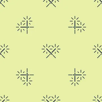 Blue Sparkler firework icon isolated seamless pattern on yellow background Stock Illustration