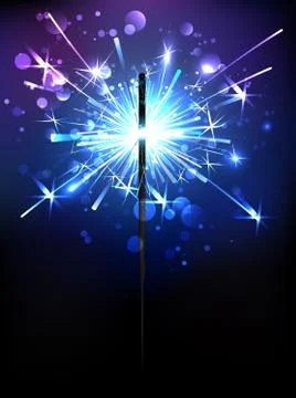 Blue sparkler Stock Illustration