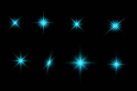 Blue Sparkles on Black Background Stock Illustration