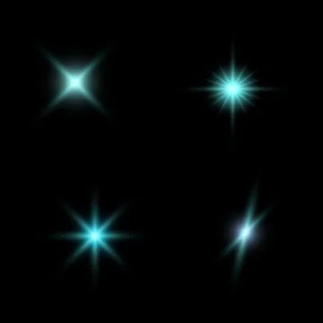 Blue Sparkles on Black Background Stock Illustration