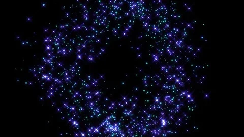 Blue Sparkles Particles Glitter Explosion Video stock 254661873