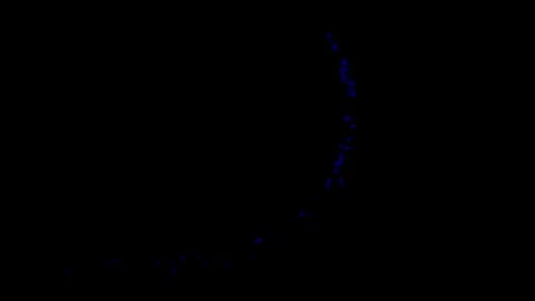 Blue Sparkling Comet and Glowing Star Dust Trail on Black Background Graphic Stock Footage 344979805