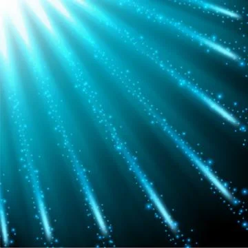 Blue Sparkling Falling From The Sky Background, Vector Illustration Illustrazione stock