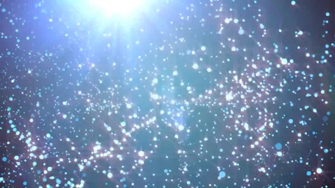Blue Sparkling Particle Background with Bright Lens Flare Stock Footage 327204903
