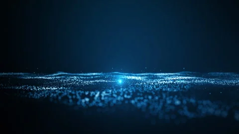 Blue Sparkling particles wave flow and light abstract luxurious background,.. Stock Footage 277557951