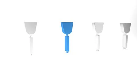 Blue Spatula icon isolated on white background. Kitchen spatula icon. BBQ s.. Stock Illustration