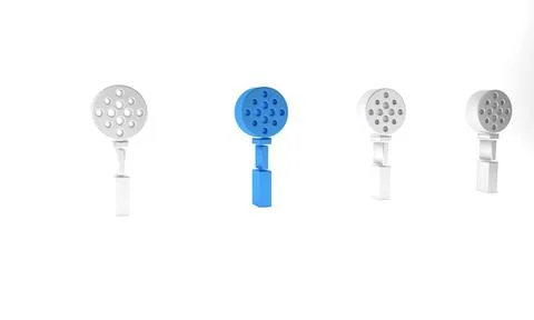 Blue Spatula icon isolated on white background. Kitchen spatula icon. BBQ s.. Stock Illustration