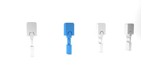 Blue Spatula icon isolated on white background. Kitchen spatula icon. BBQ s.. Stock Illustration