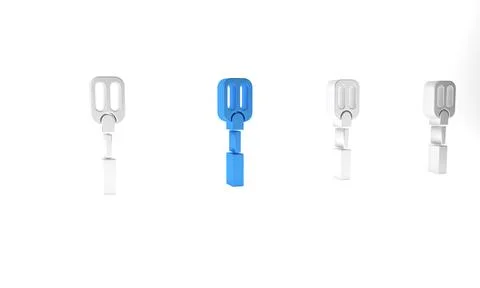 Blue Spatula icon isolated on white background. Kitchen spatula icon. BBQ s.. Stock Illustration