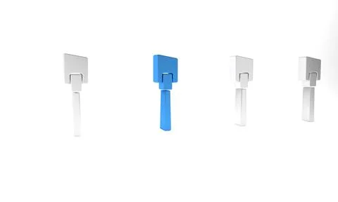 Blue Spatula icon isolated on white background. Kitchen spatula icon. BBQ s.. Stock Illustration