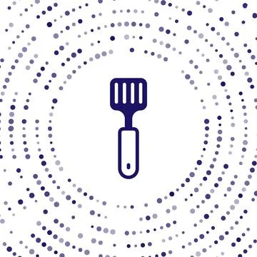 Blue Spatula icon isolated on white background. Kitchen spatula icon. BBQ s.. Stock Illustration