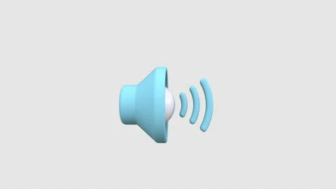 A blue speaker icon representing sound waves 3d animation with Alpha Channel Stock Footage 305230409