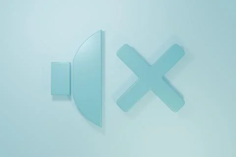 Blue Speaker mute icon isolated on blue background. No sound icon. Volume O.. Stock Illustration
