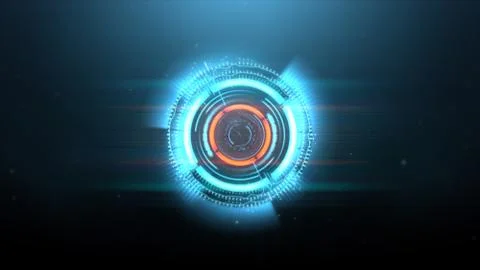 Blue spectrum circular wave black backgrounds with particles Stock Illustration