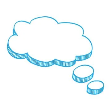 Blue speech balloon hand drawn Vector illustration Stock Illustration