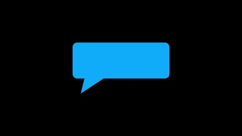 Blue speech bubble animation on black background, message communication con.. Stock Footage 334829626