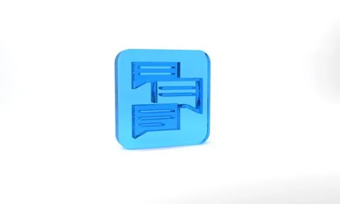 Blue Speech bubble chat icon isolated on grey background. Message icon Stockillustratie