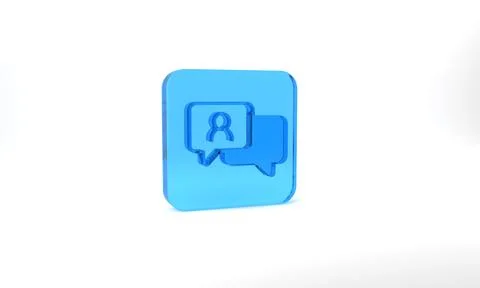 Blue Speech bubble chat icon isolated on grey background. Message icon Illustrazione stock