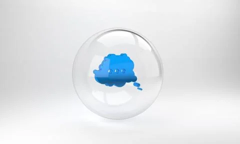 Blue Speech bubble chat icon isolated on grey background. Message icon. Commu Illustrazione stock