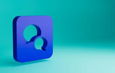 Blue Speech bubble chat icon isolated on blue background. Message icon Stock Illustration