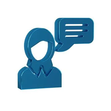Blue Speech bubble chat icon isolated on transparent background. Message ic.. Stock Illustration