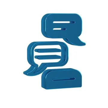 Blue Speech bubble chat icon isolated on transparent background. Message ic.. Stock Illustration