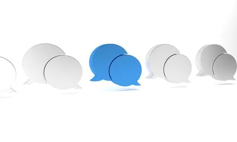 Blue Speech bubble chat icon isolated on white background. Message icon. Co.. Illustrazione stock