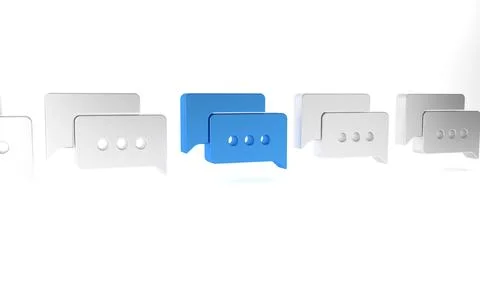 Blue Speech bubble chat icon isolated on white background. Message icon. Co.. Stock Illustration