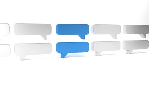 Blue Speech bubble chat icon isolated on white background. Message icon. Co.. Stock Illustration