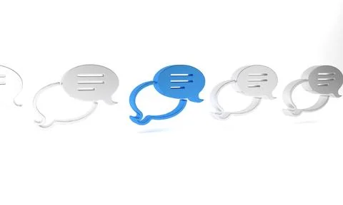 Blue Speech bubble chat icon isolated on white background. Message icon. Co.. Stock Illustration
