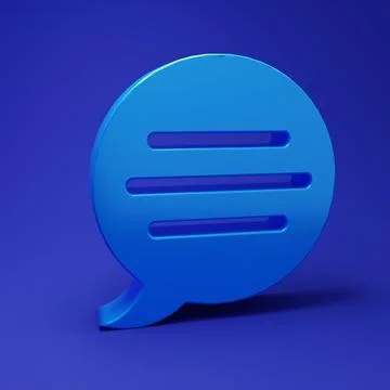 Blue Speech bubble chat icon isolated on blue background. Message icon. Com.. Illustrazione stock