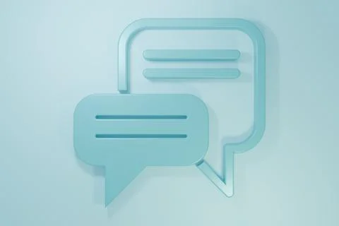 Blue Speech bubble chat icon isolated on blue background. Message icon. Com.. Illustrazione stock