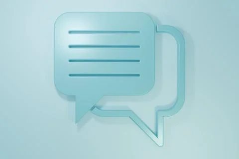 Blue Speech bubble chat icon isolated on blue background. Message icon. Com.. Stock Illustration