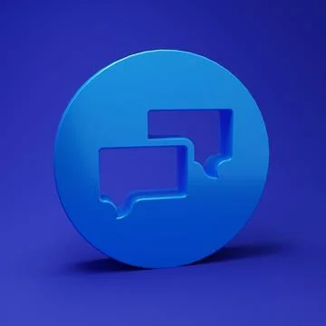 Blue Speech bubble chat icon isolated on blue background. Message icon. Com.. Foto stock