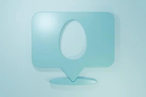 Blue Speech bubble with easter egg icon isolated on blue background. Happy .. 스톡 일러스트
