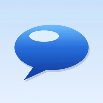 Blue speech bubble graphic with white interior for communication design Stock Illustration