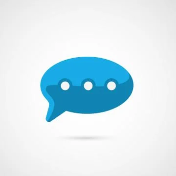 Blue Speech Bubble Icon. Stock Illustration