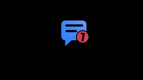 Blue Speech Bubble Icon with Notification Badge Showing Number Seven chat i.. Video stock 321855154