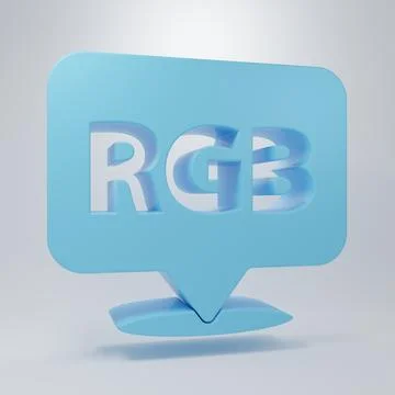 Blue Speech bubble with RGB and CMYK color mixing icon isolated on grey bac.. Stock Illustration