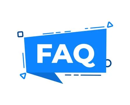 Blue speech bubble showing faq acronym for frequently asked questions section of Stock-Illustration