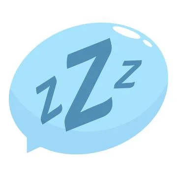 Blue speech bubble showing zzz symbol for sleep 스톡 일러스트