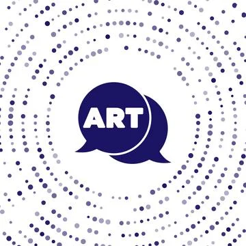 Blue Speech bubble with text art icon isolated on white background. Message icon Stock Illustration