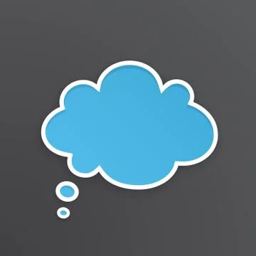 Blue speech bubble for thoughts at cloud shape Stock Illustration