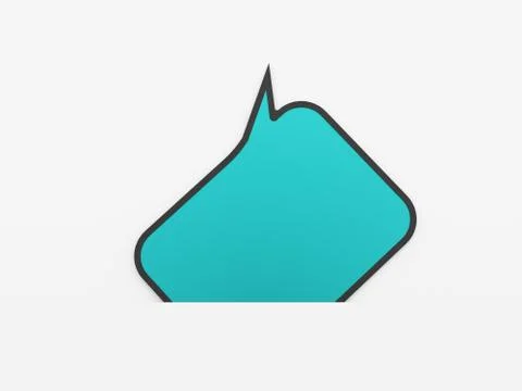Blue speech bubble on white background Stock Illustration