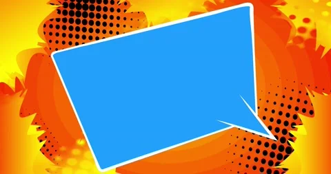 Blue Speech Bubble on Yellow Background Stock Footage 166821004