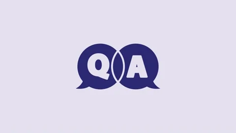 Blue Speech bubbles with Question and Answer icon isolated on purple background Stock Footage 232794260