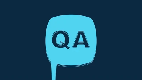 Blue Speech bubbles with Question and Answer icon isolated on blue background. Q Stock Footage 235909623