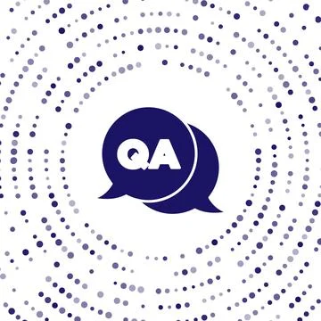 Blue Speech bubbles with Question and Answer icon isolated on white background Stock Illustration