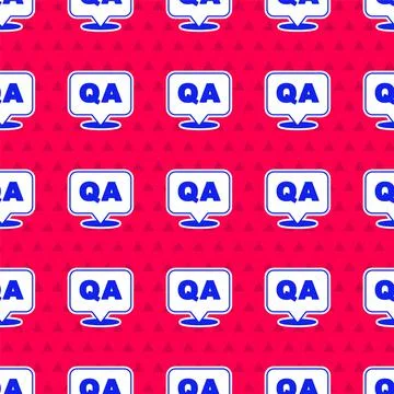Blue Speech bubbles with Question and Answer icon isolated seamless pattern on Stock Illustration