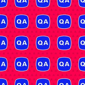 Blue Speech bubbles with Question and Answer icon isolated seamless pattern on 스톡 일러스트